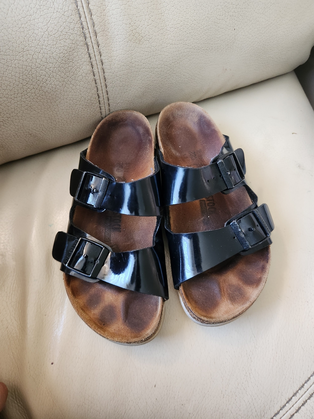 Birkenstock Black Patent Double-Buckle Women's Sandals